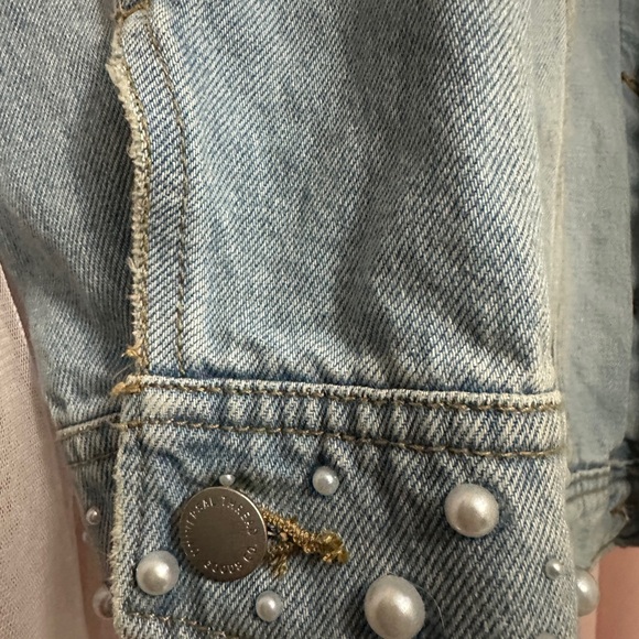 Pearl Embellishment Denim Jacket - Picture 2 of 6